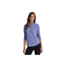 Lauren Ralph Lauren Womens Jersey Quarter-zip Pullover, Light Blue,  X-Large