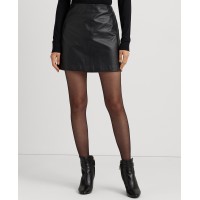 Lauren Ralph Lauren Women’s Leather Pencil Miniskirt – Black, 8