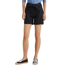 Lauren Ralph Lauren Women’s Petite High-rise Linen Shorts, Navy, 6P