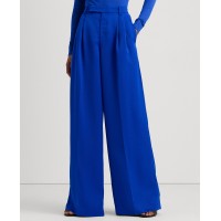 Lauren Ralph Lauren Women’s Pleated Satin Crepe Wide-Leg Pants – Sapphire Star, 18
