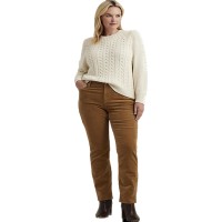 Lauren Ralph Lauren Women’s Plus Size Corduroy Mid Rise Straight Pants, 18W, Camel