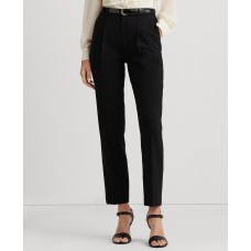 Lauren Ralph Lauren Women’s Satin-Stripe Wool Crepe Straight Pants – Black, 10
