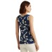  Women’s Tie-Front Sleeveless Top, Navy, S