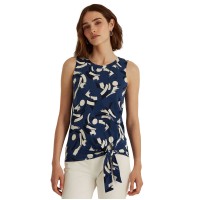 Lauren Ralph Lauren Women’s Tie-Front Sleeveless Top, Navy, S