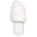  Faux-Berber Slide Slippers (Silver, M)