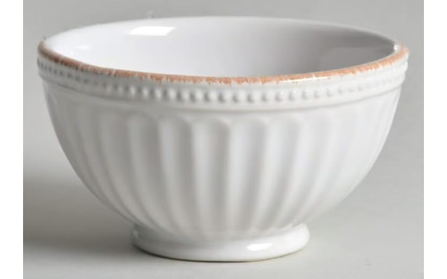  855545 French Perle Groove Dove Grey Bowl, 24 oz