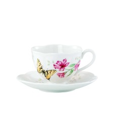 Lenox Butterfly Meadow Butterfly Cup and Saucer Set, White