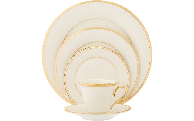  Eternal 5-Piece Place Setting, Ivory/Gold