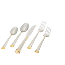 Lenox Eternal Gold Flatware 5-Piece Place Setting, Service for 1 , Stainless –