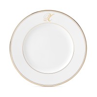 Lenox Federal Gold Script Monogram Dinnerware Dinner Plate, X