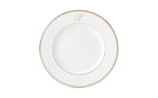  Federal Gold Script Monogram Dinnerware Dinner Plate, X