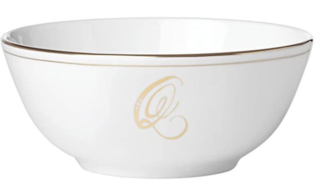  Federal Gold Script Monogram Dinnerware Placesetting Bowl, Q