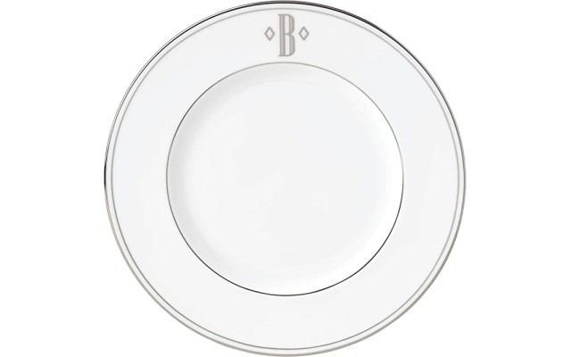  Federal Platinum Block Monogram Dinnerware Accent Plate, B
