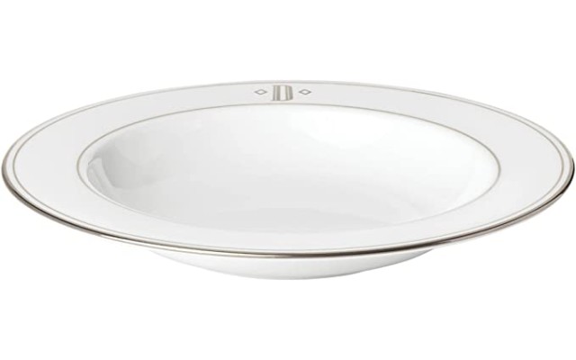  Federal Platinum Block Monogram Dinnerware Pasta Bowl, D