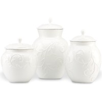 Lenox Opal Innocence Carved 3-Piece Canister Set, White