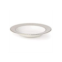 Lenox Pleated Colors 9.25'' Rimmed Bowl, Taupe/Grey