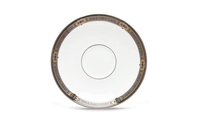  Vintage Jewel Saucer, White/Gold, 6”