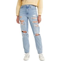 Levi’s High-Waist Casual Mom Jeans, Light Indigo Destructed, 30X27