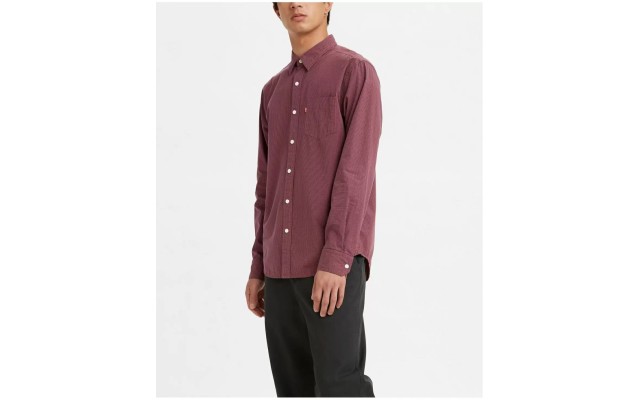Levi’s Mens Classic 1 Pocket Shirt, Red, Small