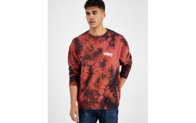 Levi’s Men’s Relaxed Graphic Crewneck Sweatshirt, Red, X-Large