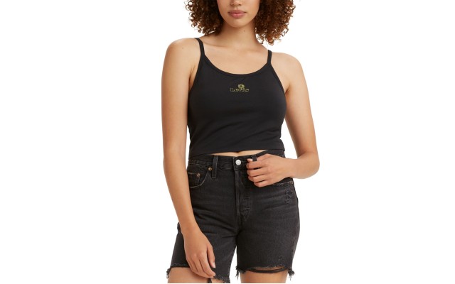 Levi’s Strappy Graphic-Print Tank Top, Black, Medium