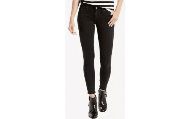 Levi’s Women’s 711 Skinny Stretch Jeans in Extra Short Length – Soft Black, 33×26