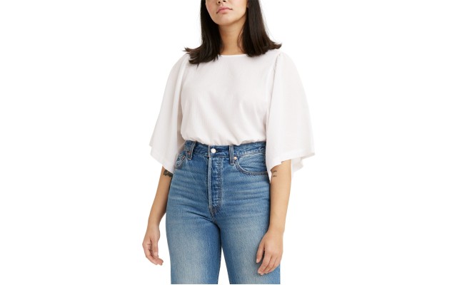 Levi’s Womens Lucy Dolman-Sleeve Top, Ivory/L