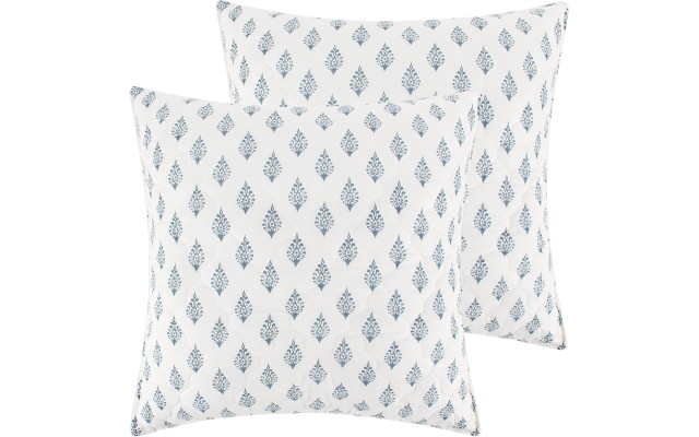 Tamiya 2 Piece Sham Set, European, Navy/White, 26×26