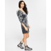  Womens Crushed Velvet Mini Dress,Slate,Large