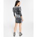 Womens Crushed Velvet Mini Dress,Slate,Large