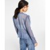  Womens Sheer Tie-Front Top, Light Purple/L