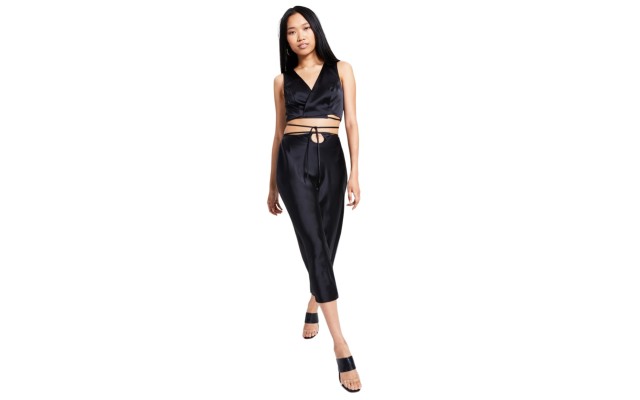  Women’s Tie-Waist Skirt, Black, Medium