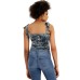  Womens Velvet Bustier Tops, Aqua, X-Small