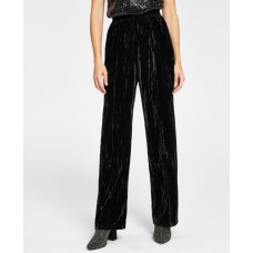 Leyden Womens Velvet Wide-Leg Pants
