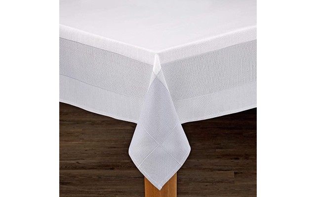  Bohemia Tablecloth White/Grey 70″X70″ Square