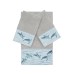 Linum Home Mia Embroidered Turkish Cotton Hand Towel, Gray