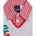 Little Boys Holiday Penguins 3 Piece Sweater Set, Red/Black/Grey, 7 Regular