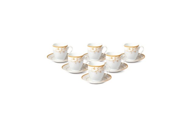  Floral Rosalia Design Espresso Set (Service for 6), Gold