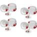  Porcelain 20 Piece Square Dinnerware Set, Service for 4, Red