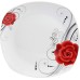  Porcelain 20 Piece Square Dinnerware Set, Service for 4, Red