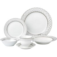 Lorren Home Trends Verona 24-Pc. Dinnerware Set (MISSING TEACUPS AND SAUCERS, 16PC)