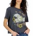  Juniors’ Celestial Circle Graphic Crewneck T-Shirt, Dark Gray, XL