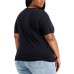 Trendy Plus Size Radiant-Graphic T-Shirt, Black,2X