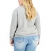  Trendy Plus Size Botanical Floral-Graphic Sweatshirt, Gray, 3X