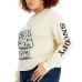  Womens Plus Size Leopard-House Snoopy-Graphic T-Shirt, Cream, 2X