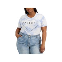 Love Tribe Womens Plus Tie-Dye Casual Graphic T-Shirt, Blue, 3X