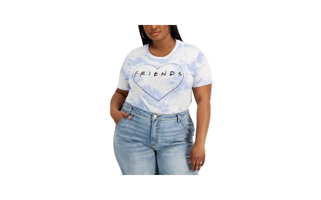  Womens Plus Tie-Dye Casual Graphic T-Shirt, Blue, 3X