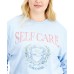  Womens Trendy Plus Size Cotton Graphic Tops, Blue, 1X