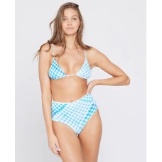 L*Space Women’s Portia Classic Bikini Bottoms, Picnic Plaid, Blue, Large