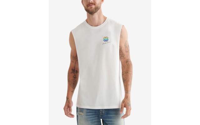  Mens Muscle Tee, X-Large, White